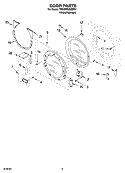 DOOR PARTS Diagram and Parts List for 7MGGW9200MW1  Whirlpool Dryer