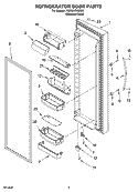 REFRIGERATOR DOOR PARTS Diagram and Parts List for 7GS6SHEXMS01  Whirlpool Refrigerator