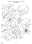 AIRFLOW AND CONTROL Diagram and Parts List for RE253F0  Whirlpool Air Conditioner