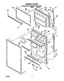 DOOR Diagram and Parts List for RT21DKXGW00  Roper Refrigerator