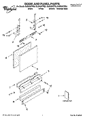 DOOR AND PANEL PARTS Diagram and Parts List for GU2500XTPS6  Whirlpool Dishwasher