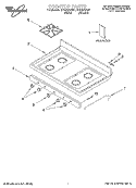 COOKTOP, LITERATURE Diagram and Parts List for SF3020SGN1  Whirlpool Range
