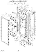 REFRIGERATOR DOOR Diagram and Parts List for KSRB27FGBL00  KitchenAid Refrigerator