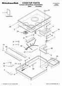 COOKTOP PARTS, OPTIONAL PARTS Diagram and Parts List for KECC507RBL04  KitchenAid Cooktop