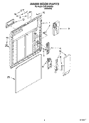 INNER DOOR Diagram and Parts List for DU915PWKS0  Whirlpool Dishwasher