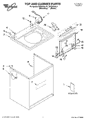 TOP AND CABINET PARTS Diagram and Parts List for GSQ9633LL1  Whirlpool Washer