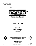 FRONT COVER Diagram and Parts List for RGL5646AW0  Roper Dryer