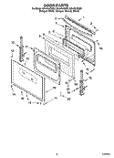 DOOR PARTS, OPTIONAL PARTS Diagram and Parts List for GS440LEMB5  Whirlpool Range