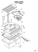 SHELF PARTS Diagram and Parts List for RT18AKXKQ09  Roper Refrigerator