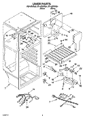 LINER PARTS Diagram and Parts List for RT14HDXPQ01  Roper Refrigerator