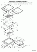 REFRIGERATOR SHELF PARTS Diagram and Parts List for GC3NHAXVA01  Whirlpool Refrigerator