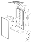 DOOR PARTS Diagram and Parts List for EV187NYRQ01  Whirlpool Freezer