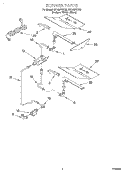 BURNER Diagram and Parts List for SB160PEEB9  Whirlpool Wall Oven