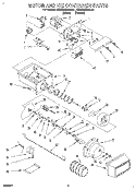 MOTOR AND ICE CONTAINER Diagram and Parts List for KSRS22QAWH21  KitchenAid Refrigerator