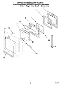 UPPER OVEN DOOR PARTS Diagram and Parts List for RBD245PDQ14  Whirlpool Wall Oven