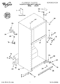 CABINET, LITERATURE Diagram and Parts List for ET18MMXJW00  Whirlpool Refrigerator