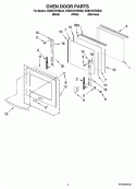 OVEN DOOR PARTS Diagram and Parts List for KEBS107SWH02  KitchenAid Wall Oven