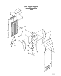 AIR FLOW Diagram and Parts List for 3XARG484WP00  Whirlpool Refrigerator