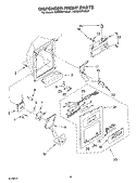 DISPENSER FRONT Diagram and Parts List for KSRB25FKBL01  KitchenAid Refrigerator