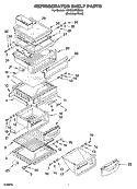 REFRIGERATOR SHELF PARTS Diagram and Parts List for KSRB22FNSS00  KitchenAid Refrigerator