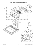 TOP AND CONSOLE PARTS Diagram and Parts List for WED5610XW1  Whirlpool Dryer