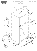 CABINET Diagram and Parts List for RT21DKXGW01  Roper Refrigerator
