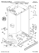 CABINET, LITERATURE Diagram and Parts List for KSSS36QJT00  KitchenAid Refrigerator