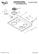 COOKTOP PARTS Diagram and Parts List for RF110AXSQ0  Whirlpool Range