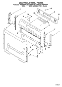 CONTROL PANEL Diagram and Parts List for SF356BEKQ0  Whirlpool Range