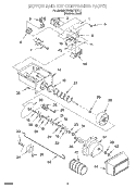 MOTOR AND ICE CONTAINER Diagram and Parts List for KSRS22FGSS11  KitchenAid Refrigerator