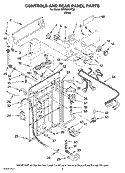 CONTROLS AND REAR PANEL PARTS Diagram and Parts List for MTW5640TQ0  Whirlpool Washer
