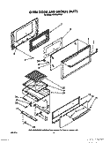 OVEN DOOR AND BROILER Diagram and Parts List for SF332BEWN1  Whirlpool Range