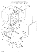 TUB AND FRAME Diagram and Parts List for KUDR25SHBT1  KitchenAid Dishwasher