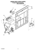 DOOR AND LATCH PARTS Diagram and Parts List for IUD8000RS8  Whirlpool Dishwasher