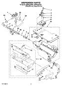 DISPENSER PARTS Diagram and Parts List for WFW9600TA01  Whirlpool Washer