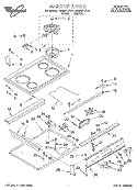 MAINTOP Diagram and Parts List for RS385PCBW1  Whirlpool Range