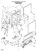 TUB ASSEMBLY Diagram and Parts List for DU980QPDQ3  Whirlpool Dishwasher