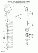 MOTOR AND ICE CONTAINER PARTS Diagram and Parts List for KSRG25FVMS01  KitchenAid Refrigerator