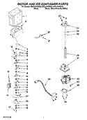 MOTOR AND ICE CONTAINER PARTS Diagram and Parts List for ES5LHAXSA02  Whirlpool Refrigerator
