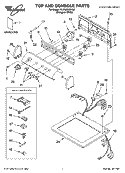 TOP AND CONSOLE PARTS Diagram and Parts List for YLEQ8850KQ0  Whirlpool Dryer