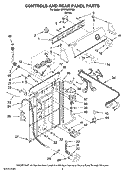 CONTROLS AND REAR PANEL PARTS Diagram and Parts List for NTW5200TQ0  Whirlpool Washer