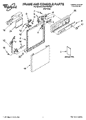 FRAME AND CONSOLE PARTS Diagram and Parts List for DU851SWPS0  Whirlpool Dishwasher