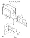 DOOR AND LATCH Diagram and Parts List for RM955PXPW1  Whirlpool Microwave Oven Combo