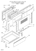 DOOR AND DRAWER Diagram and Parts List for KERC600EWH5  KitchenAid Range