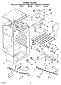 LINER PARTS Diagram and Parts List for ET4WSKYKT04  Whirlpool Refrigerator