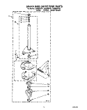 BRAKE AND DRIVE TUBE Diagram and Parts List for LA5500XTG1  Whirlpool Washer