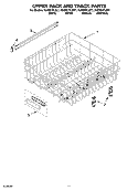 UPPER RACK AND TRACK PARTS Diagram and Parts List for KUDI01FLSS1  KitchenAid Dishwasher