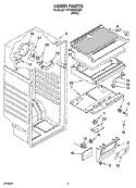 LINER PARTS Diagram and Parts List for RT12VKXKQ01  Roper Refrigerator