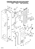 FREEZER LINER AND AIR FLOW Diagram and Parts List for KSSS48FKT00  KitchenAid Refrigerator