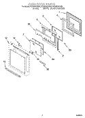 OVEN DOOR PARTS Diagram and Parts List for YKEMS307GW2  KitchenAid Microwave Oven Combo
